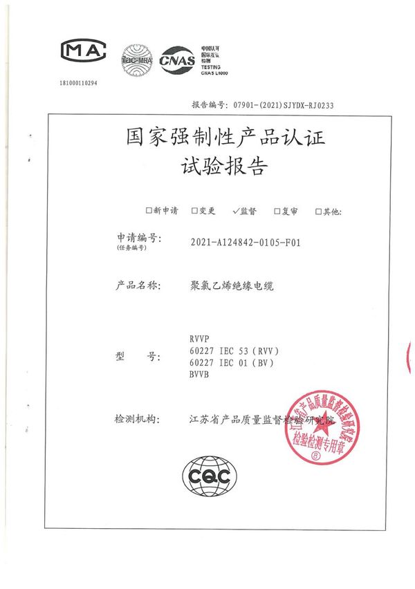 BV 6國家強制性產(chǎn)品認(rèn)證試驗報告