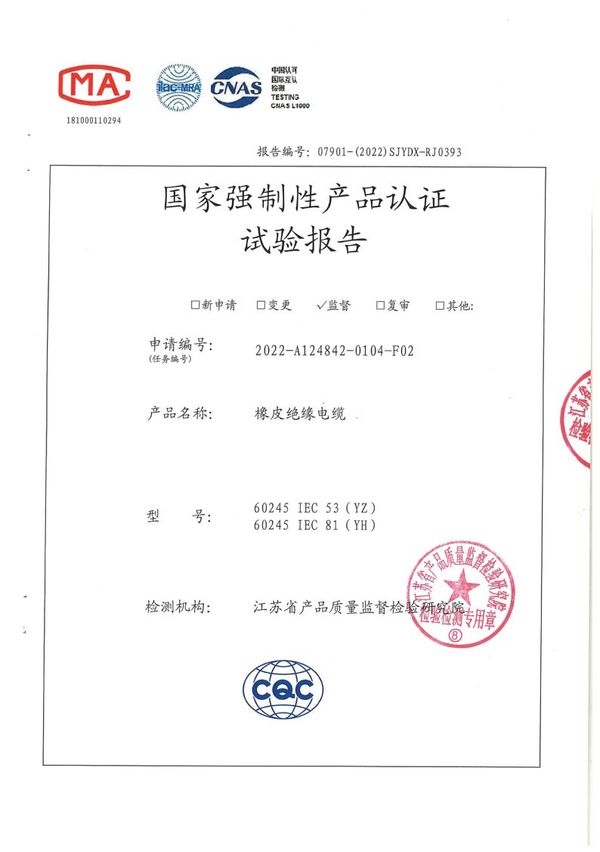 YH 25國家強制性產(chǎn)品認(rèn)證試驗報告2022
